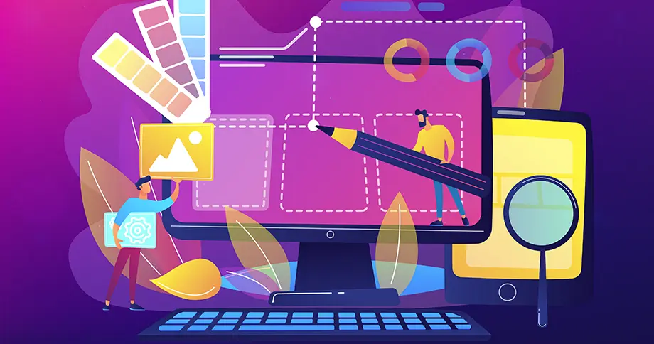 Illustration eines Design-Entwicklungskonzepts. Illustration eines Design-Entwicklungskonzepts.