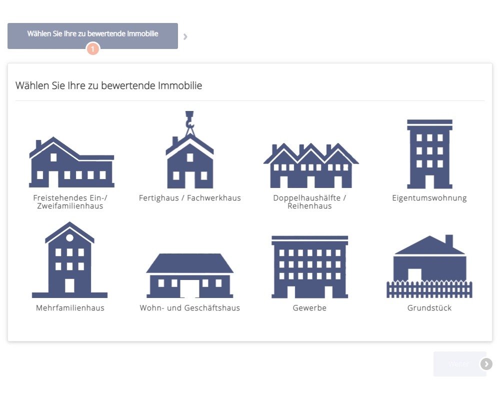 Step 1: select property type