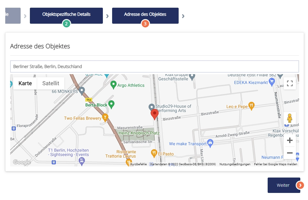 Step 3: property address on the map
