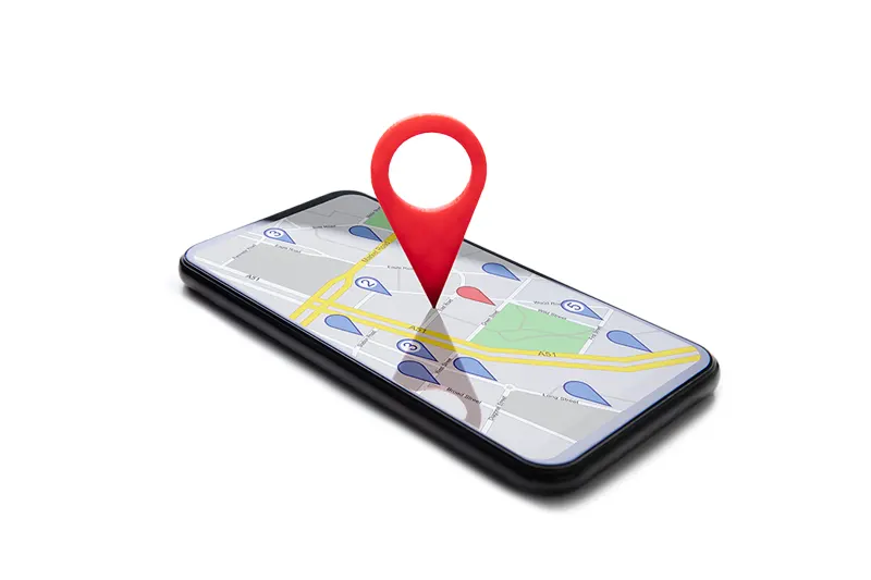 Property location on the map on a smartphone