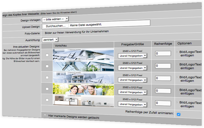 Immobilien Makler Homepage Webdesignsoftware